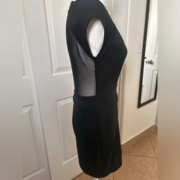 Charlotte Russe Dress Black Round Neck short‎ sleeve transparent back M - Picture 2 of 16